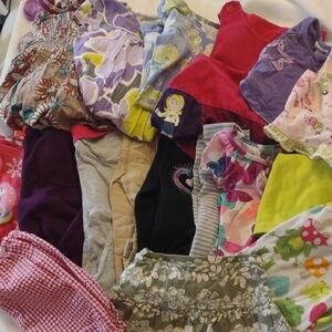 Bundle Of Girls Clothes | 4 & 4T |  18 Pcs. Dresses, Sleepwear, Pants, Etc.